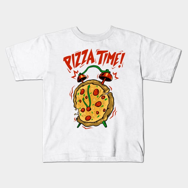 pizza time Kids T-Shirt by spoilerinc